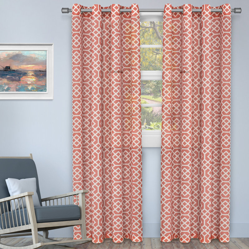 Semi Sheer Curtain Pair, 52" W x 96" L, Rust