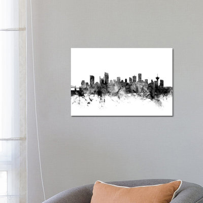 Vancouver, Canada in Black and White by Michael Tompsett - 1 Piece Wrapped Canvas Wall Art