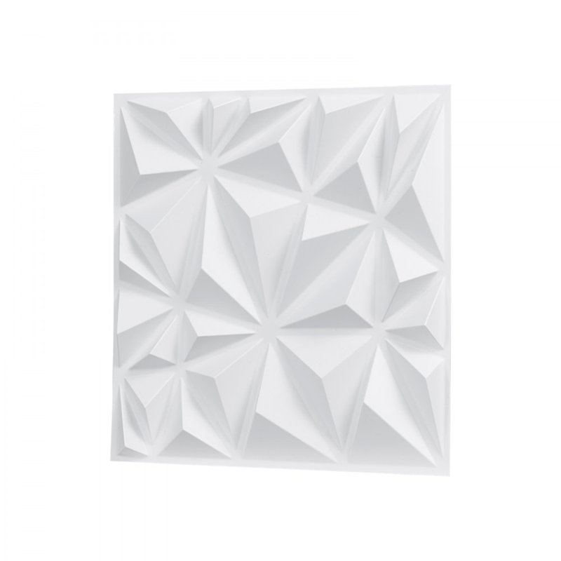 Panneaux muraux 3D 11,81 po x 11,81 po PVC 32 pi. Ca. Diamant, Blanc mat