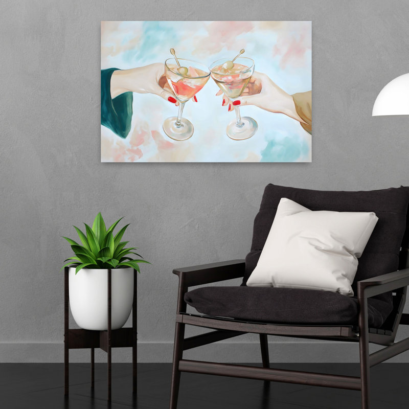 A Toast Abstract, art mural contemporain, 16" H x 24" W