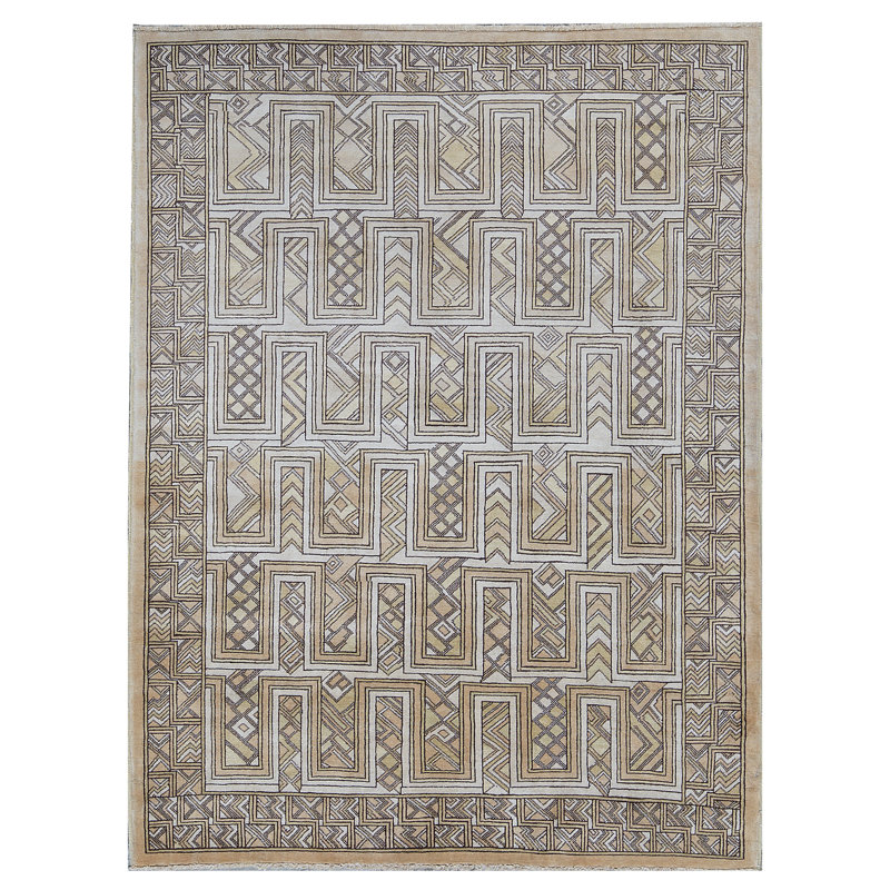 Tapis gris de haute qualité noué à la main