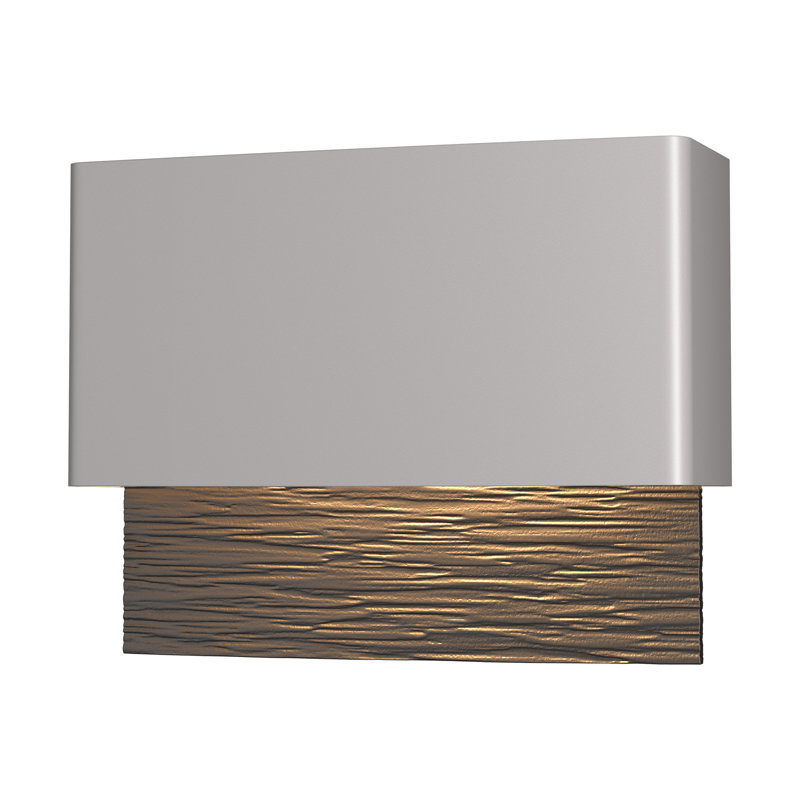 Stratum Integrated LED Outdoor Flush Mount, Coastal Burnished Steel, Coastal Oil Rubbed Bronze, 7.4" H x 9.5" W x 3.7" D