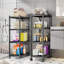 Multi-Functional Space Saving Metal Storage Shelves With Adjustable Height And Universal Wheels