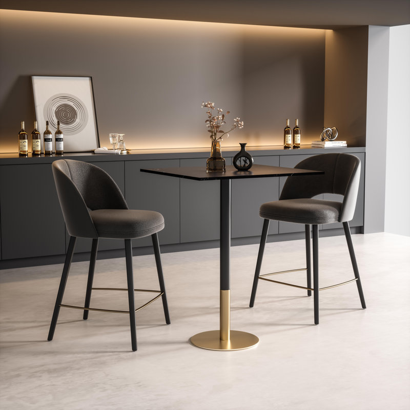Table bistro Doris, Noir, noir, noir, noir, H 39,5 po x L 31,5 po x l 27,6 po