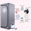 Full Size Portable - Personal Home Spa Escape Spot. Grey. 2.2L Steam Generator. 150F Max Temp. . Remote Controlled & Timed. Foldable Chair Included. Waterproof Fabric. Easy Assembly Storage. , Leak,