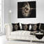 Motif de fractale blanche abstraite en noir - coussin à imprimé floral-29456255-29456258