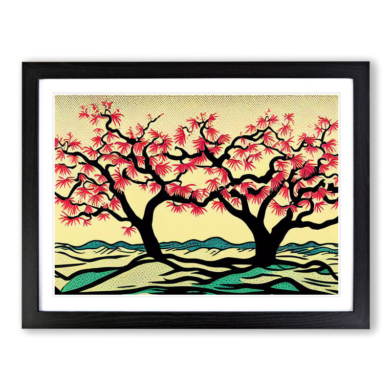 Excellent Trees - Single Picture Frame Painting, Black, 46cm H x 64cm W x 2cm D