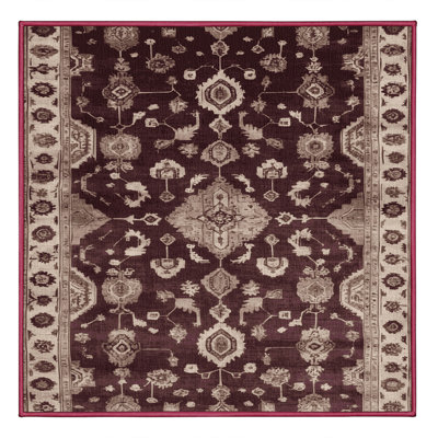 Machine Washable Overdyed Brown Area Rug