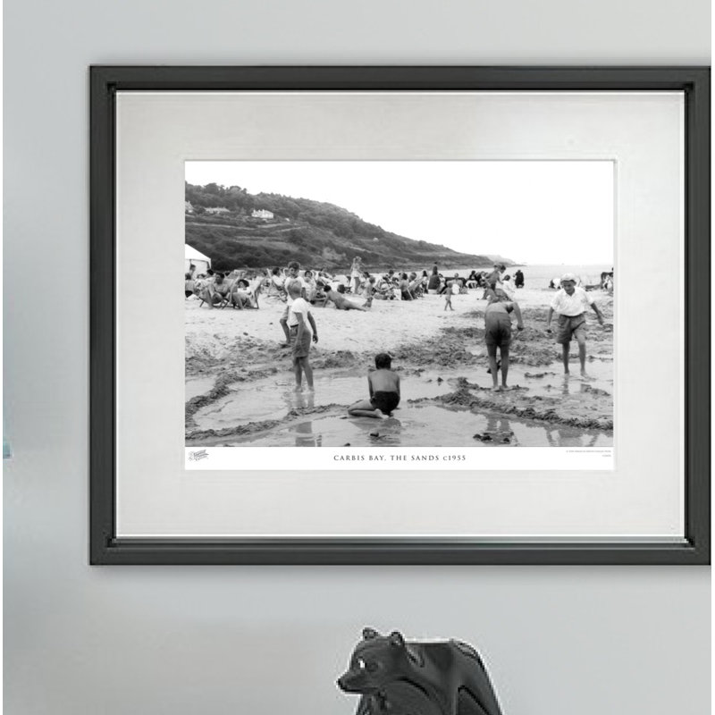 Carbis Bay, The Sands C1955 - Single Picture Frame Print on Wood, 45cm H x 60cm W x 2.3cm D
