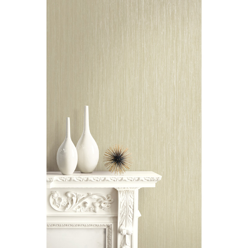 Ausbon 10.05m x 53cm Textured Metallic Finish Wallpaper Roll, Cream