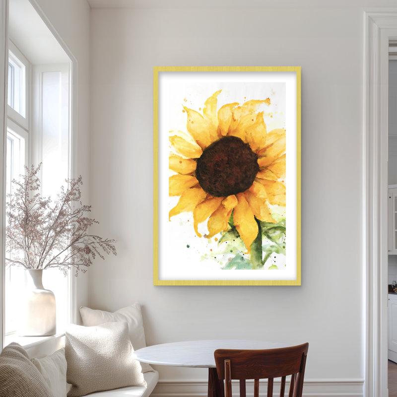 Tournesol | Reproduction matte brune encadrée pour la décoration intérieure