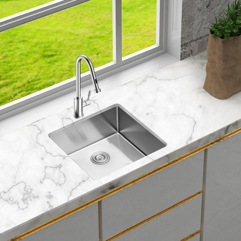 16 Gauge Kitchen Basin - 23 Inch Stainless Steel With Material And Drainage Sink Undermount 304 Drying Rack