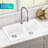 KRAUS Forteza 33” Granite Drop In / Undermount 50/50 Double Bowl White Kitchen Sink-119559211-119559212