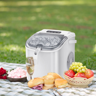 Portable Countertop Ice Maker Machine - 26Lbs/24H With Auto-Cleaning,Makes 9 Ice Cubes In 6 Mins,Includes Ice Basket, Scoop & Bag For Home,Bar & Camping