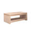 Table basse moderne en bois avec bordure perlée - Table basse rectangulaire de 47 po avec tablette de rangement ouverte, finition naturelle claire - Mobilier de salon de style campagne et bord de mer-1493141503