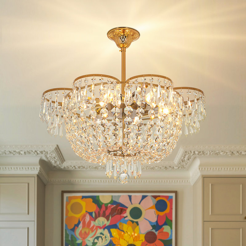 Hariesh 6 - Dimmbale Empire Gold Chandelier With Crystal Decorations