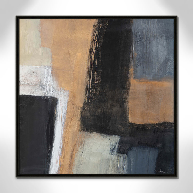 «Metallic Slate I» par Casa Fine Arts, Cadre flottant espresso, H 31,5 po x l 31,5 po x P 2 po