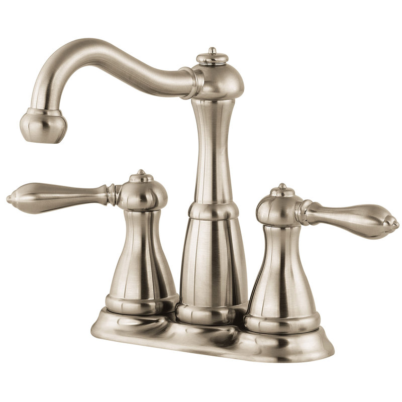 Marielle-Bath Centerset Bathroom Faucet with Drain Assembly, Polished Nickel