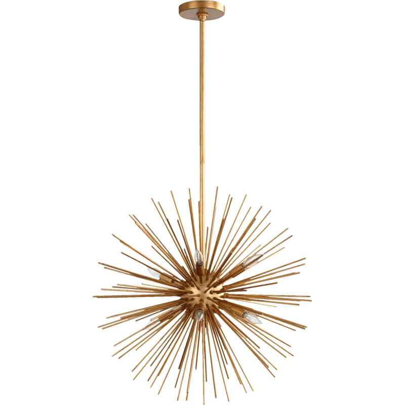 Lustre sphérique spoutnik à 8 lumières Kovac, Feuille d'or