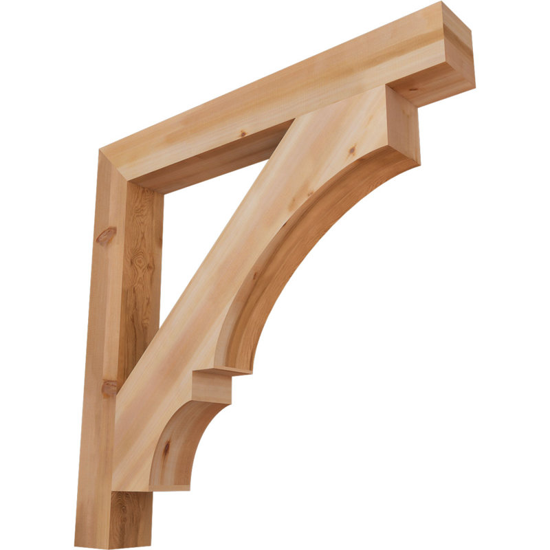 Balboa H W D Wood Bracket / Corbel, Smooth Western Red Cedar, 3 1/2" W x 32" D x 40" H