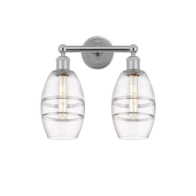 Éclairage pour meuble-lavabo à 2 lumières Kusham, Transparent, Chrome poli