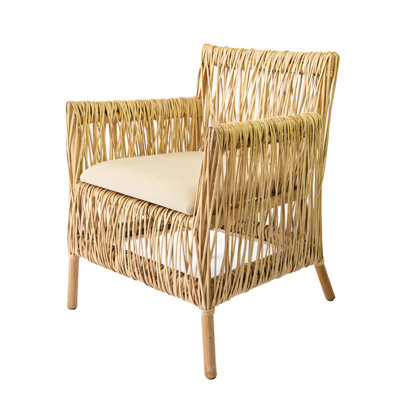 Chaise rembourrée en rotin Hatch
