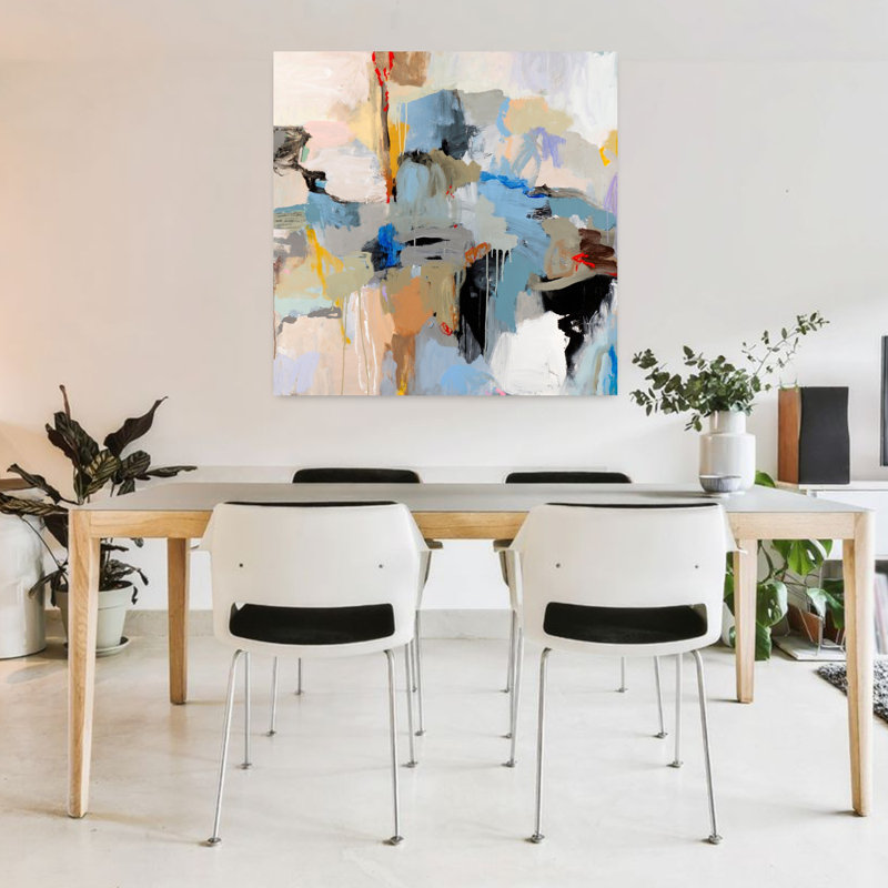 Santa Fe, art contemporain abstrait, H 36 po x l 36 po