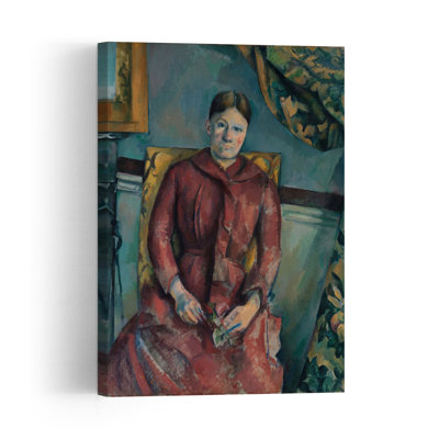 Madame Cézanne In A Red Dress, 1888-90 Impressionist Abstract Contemporary Portrait Wall Art Print