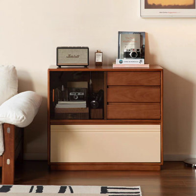 Wall-mounted vintage display and storage cabinet