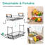 2 Tier Fruit Basket With 2 Banana Hangers, Countertop Fruit Vegetable Basket Bowl