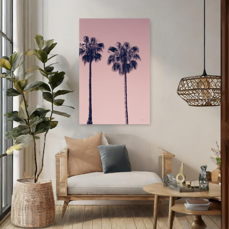 Art contemporain, paysage de palmier contemporain abstrait, art de la nature, H 48 po x l 32 po
