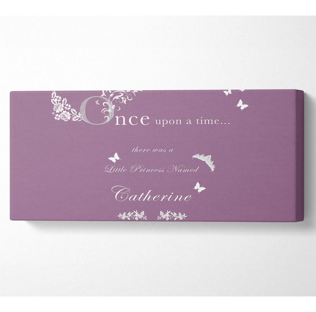 Once Upon A Time Your Name Dusty Pink - Wrapped Canvas Typography