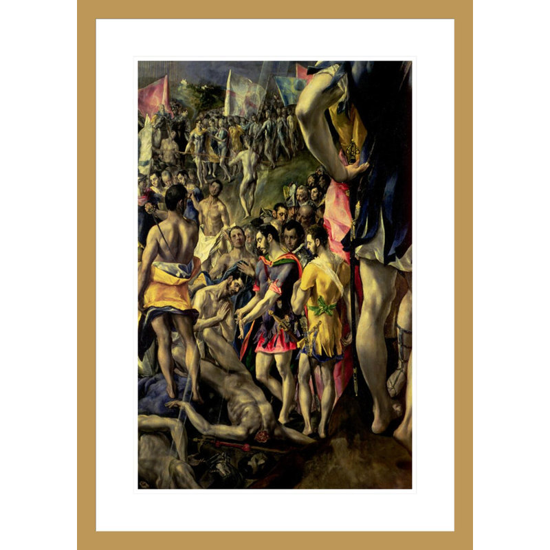 «The Martyrdom of St. Maurice» par El Greco - Estampe numérique encadrée, H 29,5 po x l 21,21 po
