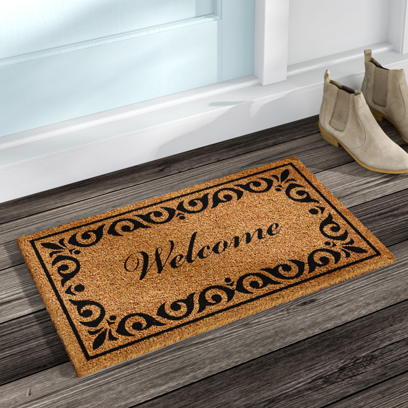 Tapis de porte d'extérieur antidérapant Alexarae, Rectangle 3 pi x 6 pi