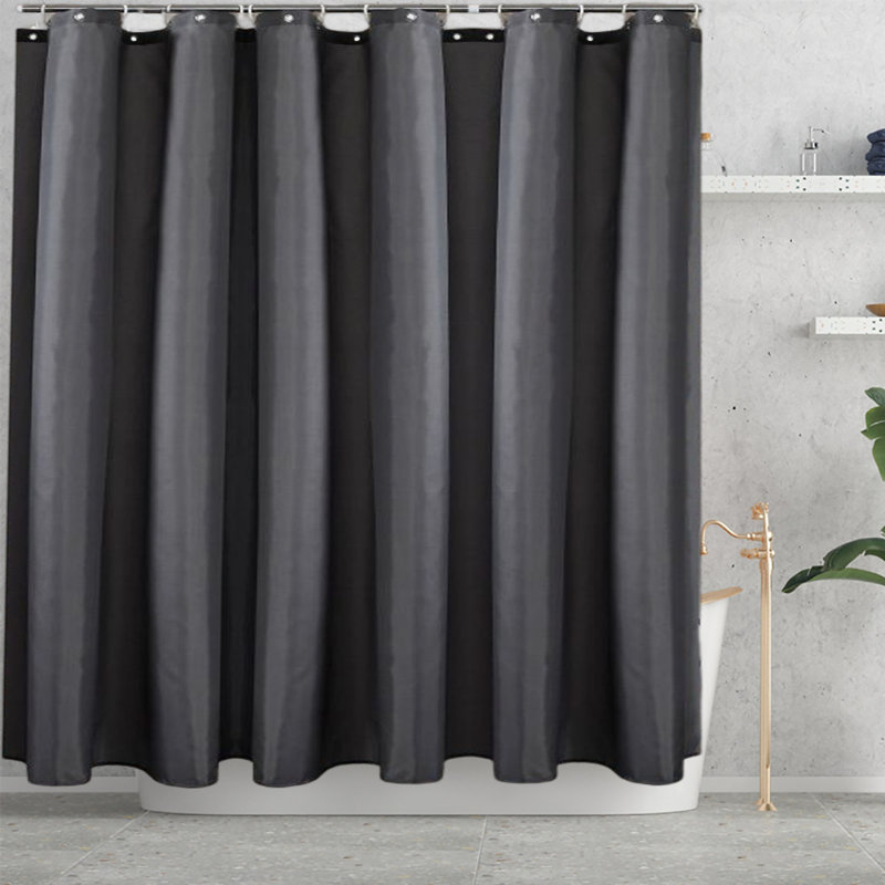 Rideau de douche simple de couleur unie Mashiyat, Gris foncé