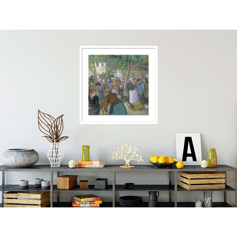 «Poultry Market Gisors» par Camille Pissarro, impression giclée sur cadre, H 33,63 po x l 33,5 po