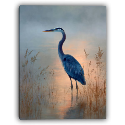 Quiet Marsh Sunrise Wrapped Canvas Wall Art