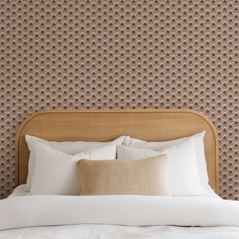 Don't Be Koi - Wallpaper by Julianne Taylor Style, Antique Rose, Faux Grasscloth
