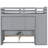 Twin Over Full L-shaped Bunk Bed With Storage Stairs, Cabinet, Armoire And Lighted-2049363657