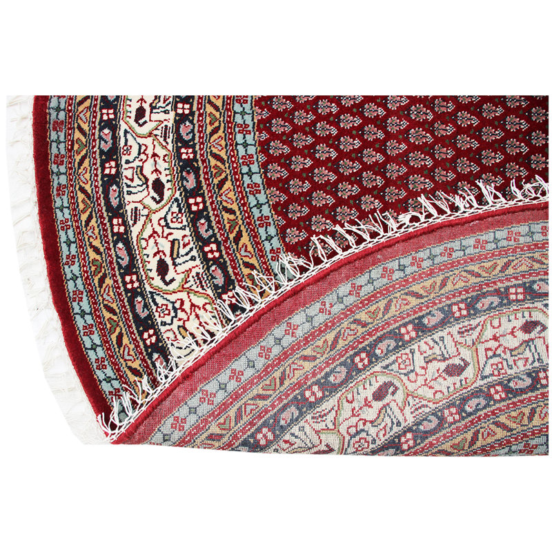 Damask Area Rug in Cream, Round 6'