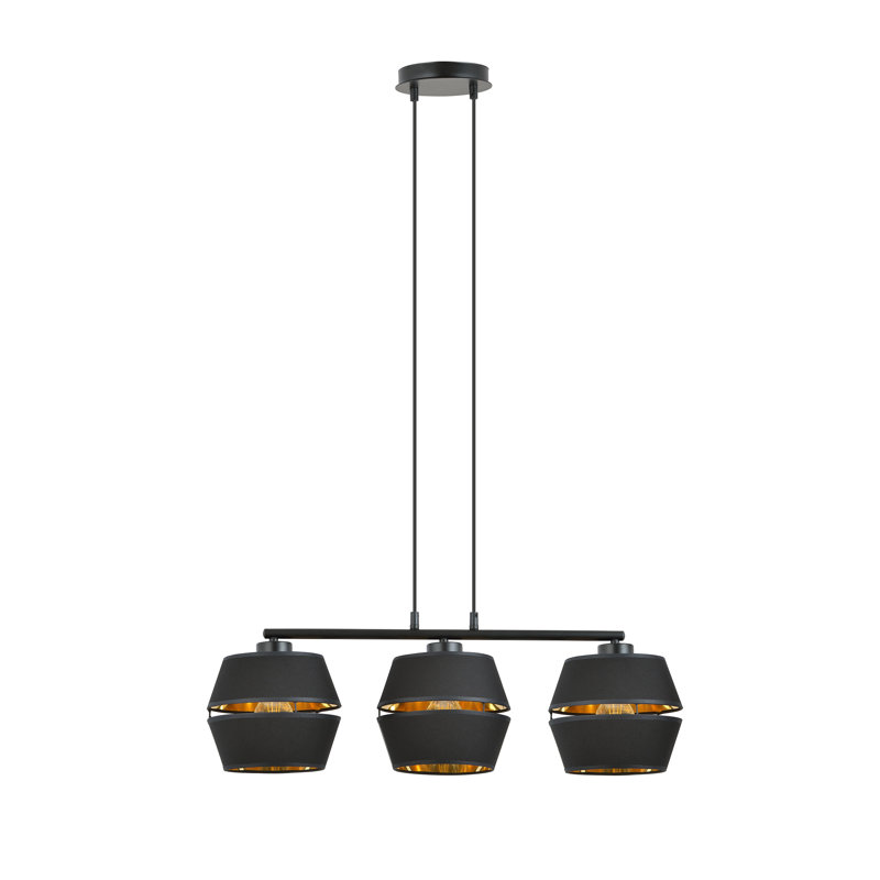 Abdulaahi 3 - Light Kitchen Island Pendant, Black/Gold