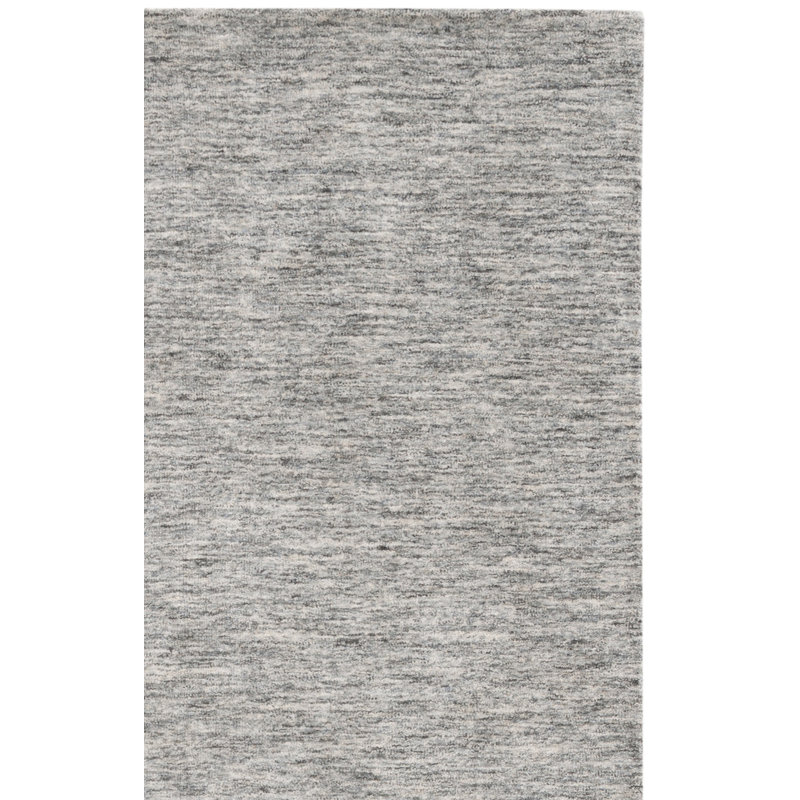Tapis gris en laine tissé à la main Froelich, Tapis de couloir 2 pi 3 po x 8 pi