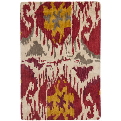 Tapis ikat en laine touffeté à la main Kline