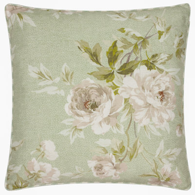 Adele Down Blend Floral Green Square Throw Cushion