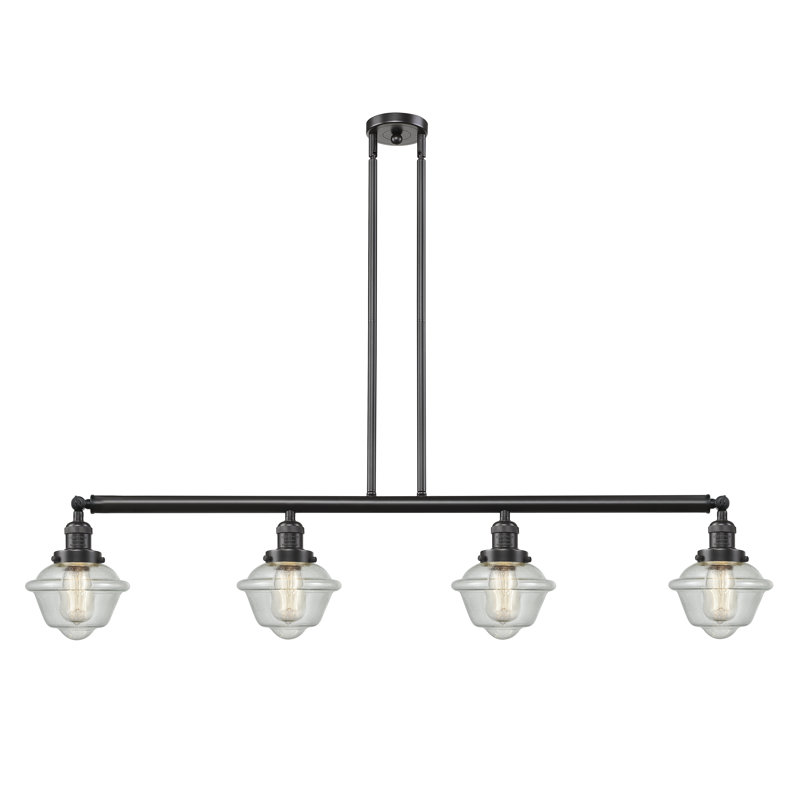 Luminaire suspendu pour îlot de cuisine 4 lumières Leibowitz, Grainé, Nickel poli, DEL