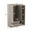 Armoire 3 portes avec 2 tiroirs, effet grain de bois gris (OLD SKU: LP006001)-594731456