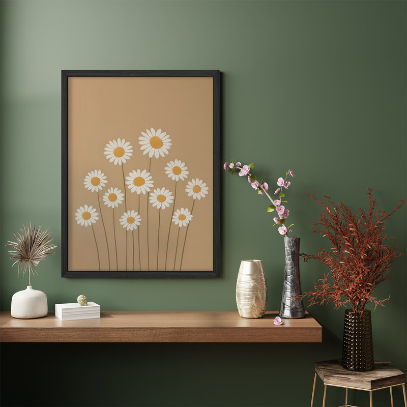 Reproduction florale encadrée pour décoration florale - 8 po x 10 po, H 10 po x l 8 po, Blanc