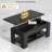 Lift Top Coffee Table, Expandable Coffee Table with Hidden Storage, Convertible to Laptop Desk or Dining Table for Living Room, Home Office, Small Spaces - Modern Wooden Center Table with Gas Spring Mechanism,Black-1318643237