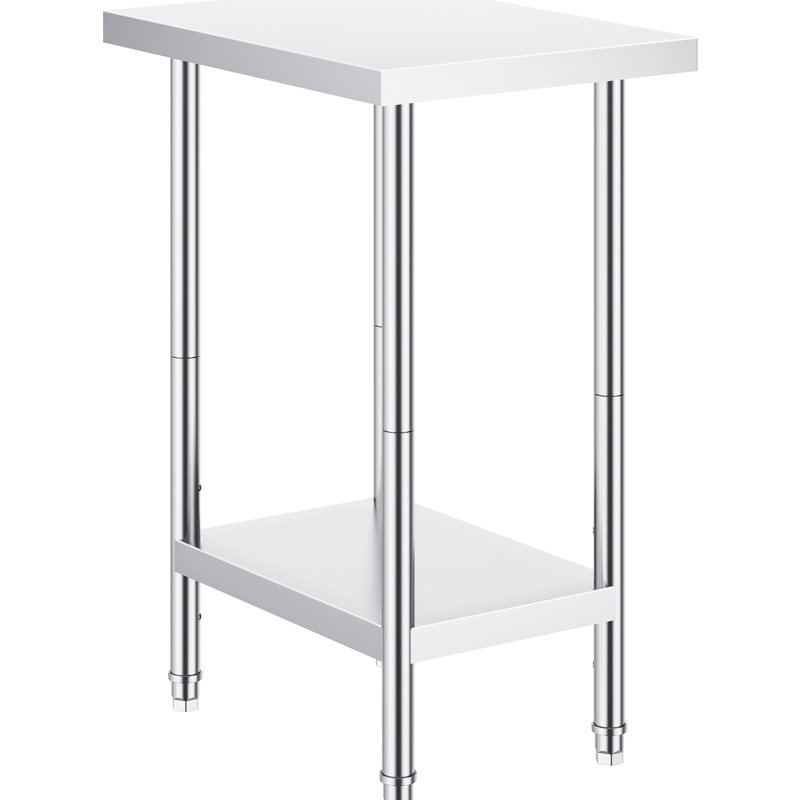 Table de travail à 3 niveaux à hauteur réglable en acier inoxydable 24 x 18 34 po, H 5,26 po x l 27,18 po x P 22,21 po