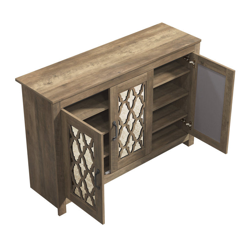 Chessani 16 Pair Shoe Storage Cabinet, Brun